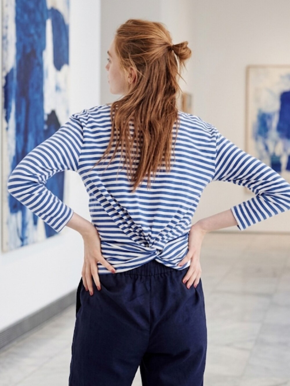 {J.Crew} Striped Twist-Back Long-Sleeve Tee - SIZE XXL